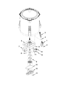 Gearcase, Motor And Pump Parts Diagram and Parts List for 7MWTW1709DM1  Whirlpool Washer