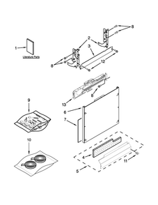Door Panel Parts Diagram and Parts List for KDTE304DPA2  KitchenAid Dishwasher