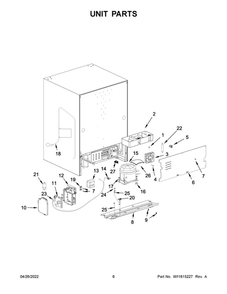Unit Parts Diagram and Parts List for WUB50X24HZ02  Whirlpool Wine and Beverage Cooler