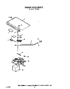 Door Lock Diagram and Parts List for F9757*1  Roper Range
