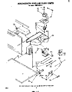 Magnetron And Airflow Diagram and Parts List for RM278PXP0  Whirlpool Microwave Oven Combo
