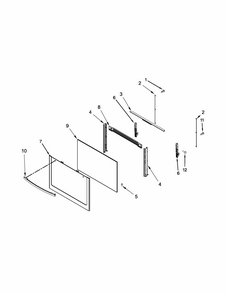 Door Parts Diagram and Parts List for IGS350BW0  Whirlpool Range