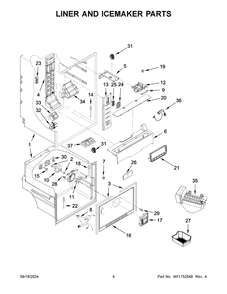 03 - Liner And Icemaker Parts Diagram and Parts List for WRF560SMHZ05  Whirlpool Refrigerator