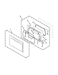Door Parts Diagram and Parts List for WGD5700AC1  Whirlpool Dryer