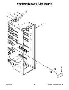 Refrigerator Liner Parts Diagram and Parts List for 10641133715  Kenmore Refrigerator
