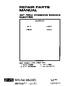 Front Cover Diagram and Parts List for F5357*0  Roper Range