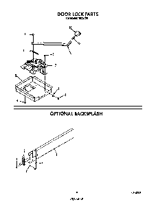 Door Lock Diagram and Parts List for N9257*0  Roper Range