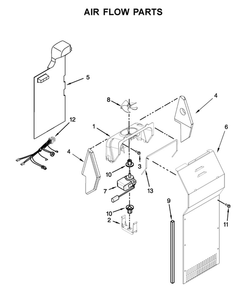 Air Flow Parts Diagram and Parts List for WRS555SIHZ03  Whirlpool Refrigerator