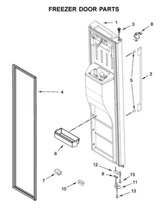 Freezer Door Parts Diagram and Parts List for WRSA71CIHZ01  Whirlpool Refrigerator