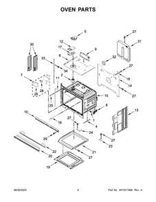 Oven Parts Diagram and Parts List for WOES7027PZ00  Whirlpool Wall Oven