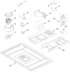 Interior And Ventilation Parts Diagram and Parts List for KMBT5011KSS02  Whirlpool Microwave