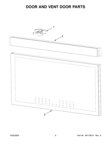 03 - Door And Vent Door Parts Diagram and Parts List for YJMHF930RSS00  Whirlpool Microwave