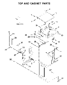 Top and cabinet parts Diagram and Parts List for 11028133414  Kenmore Washer