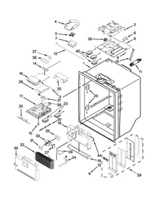 Refrigerator Liner Parts Diagram and Parts List for WRF997SDDM02  Whirlpool Refrigerator