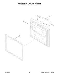 05 - Freezer Door Parts Diagram and Parts List for WRF560SEHZ05  Whirlpool Refrigerator