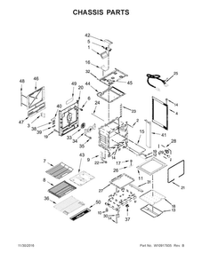 Chassis Parts Diagram and Parts List for KSGB900ESS1  KitchenAid Range