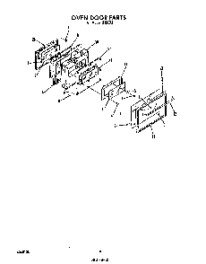 Oven Door Diagram and Parts List for 2496*1  Roper Range