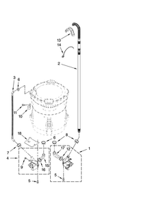 Pump Parts, Optional Parts Diagram and Parts List for WTW6800WE1  Whirlpool Washer