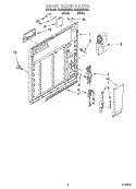 INNER DOOR Diagram and Parts List for RUD5000KB0  Roper Dishwasher