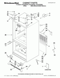 CABINET PARTS Diagram and Parts List for KFCS22EVBL1  KitchenAid Refrigerator