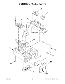 05 - Control Panel Parts Diagram and Parts List for KUIX535HPA02  Whirlpool Ice Maker