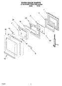 OVEN DOOR Diagram and Parts List for KEBC101KWH0  KitchenAid Wall Oven