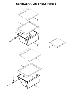 Refrigerator Shelf Parts Diagram and Parts List for WRS315SDHT05  Whirlpool Refrigerator
