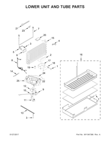 Lower Unit And Tube Parts Diagram and Parts List for KBBR306ESS01  KitchenAid Refrigerator