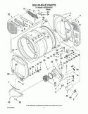 BULKHEAD PARTS Diagram and Parts List for WGD5550XW0  Whirlpool Dryer