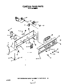 Control Panel Diagram and Parts List for F9808*0  Roper Range