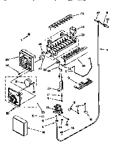 Icemaker Diagram and Parts List for 106KSSS36QDX05  KitchenAid Refrigerator