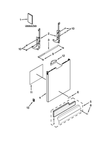 Door Panel Parts Diagram and Parts List for 7WDF530PAYM7  Whirlpool Dishwasher
