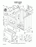 CABINET PARTS Diagram and Parts List for YWED5600XW0  Whirlpool Dryer