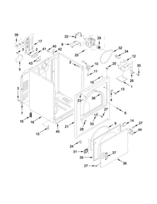 Cabinet Parts Diagram and Parts List for WED4975EW1  Whirlpool Dryer