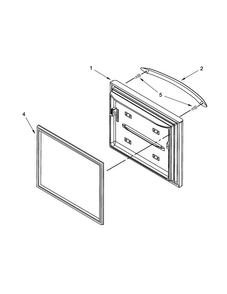 Freezer Door Parts Diagram and Parts List for KBLS22KCMS00  KitchenAid Refrigerator