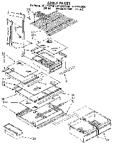 Shelf Diagram and Parts List for E18PKXYN00  Whirlpool Refrigerator