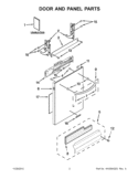 DOOR AND PANEL PARTS Diagram and Parts List for KUDE20FBBL0  KitchenAid Dishwasher