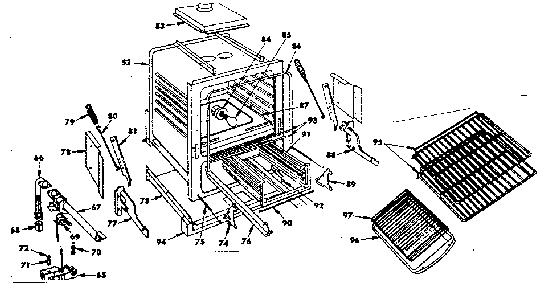 Oven And Broiler Parts Diagram and Parts List for 1553547080  Kenmore Range