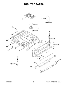 Cooktop Parts Diagram and Parts List for WEG515S0LB4  Whirlpool Range