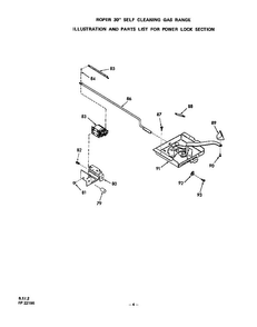 Power Lock Diagram and Parts List for 1353*2A  Roper Range