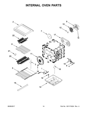 08 - INTERNAL OVEN PARTS Diagram and Parts List for JLRP536WP01  Whirlpool Range