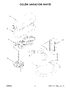 Color Variation Parts Diagram and Parts List for 5KSM60SPXRER0  KitchenAid Mixer