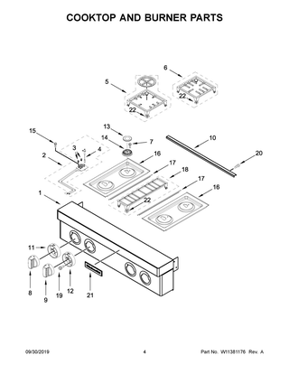 Part Location Diagram of W11380561 Whirlpool Knob - Stainless