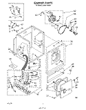 CABINET Diagram and Parts List for LG3001XSW0  Whirlpool Dryer