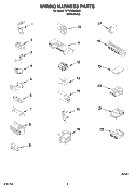 WIRING HARNESS PARTS Diagram and Parts List for WTW5830SW0  Whirlpool Washer