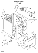 CABINET PARTS Diagram and Parts List for IJ80001  Inglis Dryer