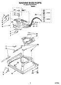 MACHINE BASE PARTS Diagram and Parts List for 1CLXR7244PT1  Whirlpool Washer