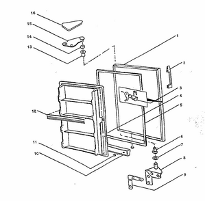 Door Asy Diagram and Parts List for UCF180H  Whirlpool Freezer