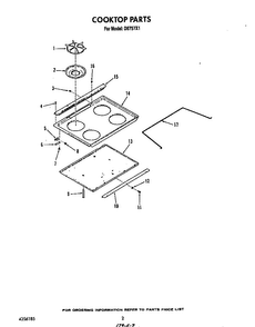 Cook Top Diagram and Parts List for D6757*1  Roper Range