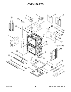 Oven Parts Diagram and Parts List for KOED527PSS00  KitchenAid Wall Oven